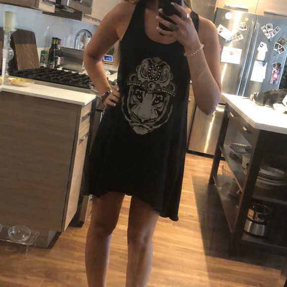 RARE Black Dress w/ Glowing Tiger - Picture 1 of 4